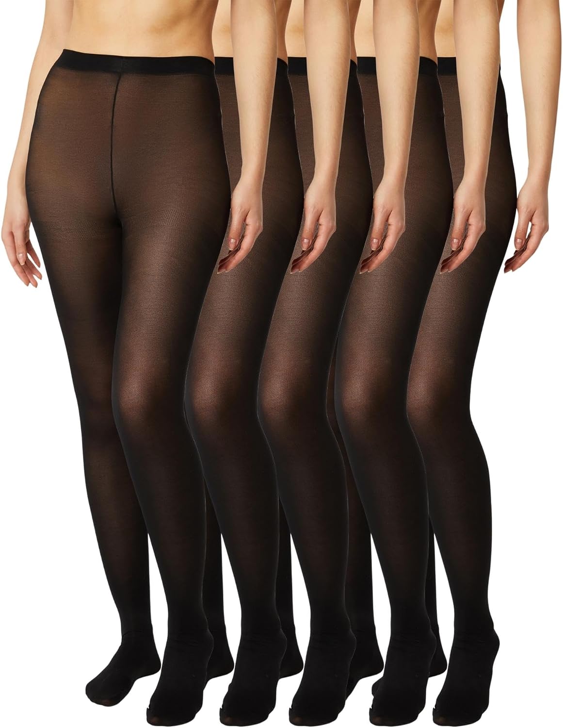 FM London Lot de 5 paires de collants microfibres